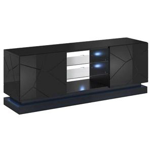 CAMA MEBLE Qiu 160 tv stolík čierny lesk vyobraziť