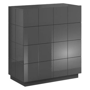 CAMA MEBLE Reja KOM4S zásuvková komoda grafit lesk vyobraziť
