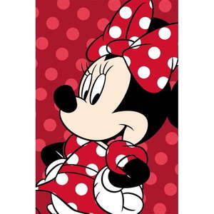 Červená detská deka z mikroplyšu 100x150 cm Minnie - Jerry Fabrics vyobraziť