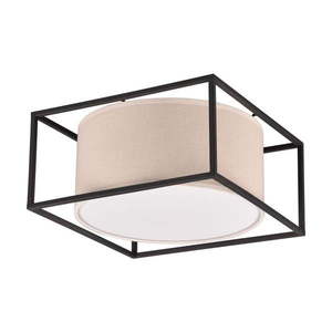 Matne čierno-béžové stropné svietidlo 30x30 cm Ross – Trio vyobraziť