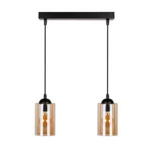 Čierne závesné svietidlo so skleneným tienidlom 10x34 cm Bistro - Candellux Lighting vyobraziť