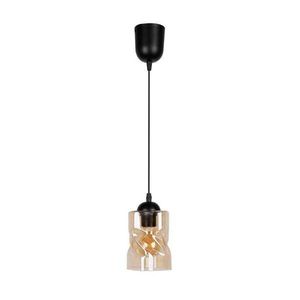 Čierne závesné svietidlo so skleneným tienidlom ø 10 cm Felis - Candellux Lighting vyobraziť