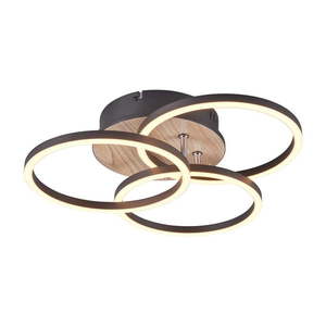 Čierno-hnedé LED stropné svietidlo 43x43 cm Circle – Trio vyobraziť
