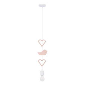 Bielo-ružové detské svietidlo s kovovým tienidlom Single - Candellux Lighting vyobraziť