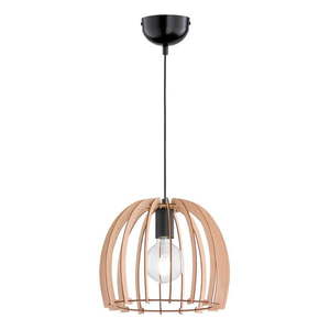 Béžové závesné svietidlo z dreva a kovu Trio Pendant Wood, výška 150 cm vyobraziť