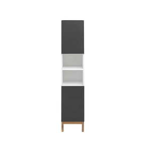 Bielo-čierna vysoká kúpeľňová skrinka 30x161 cm Mirza - Støraa vyobraziť