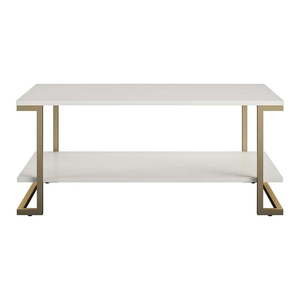 Konferenčný stolík v bielo-zlatej farbe CosmoLiving by Cosmopolitan Camila, 106 x 45 cm vyobraziť