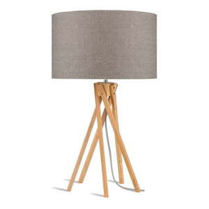 Stolová lampa s béžovým tienidlom a konštrukciou z bambusu Good&Mojo Kilimanjaro vyobraziť