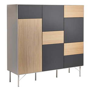 Vysoká komoda v dekore duba v antracitovo-prírodnej farbe 136x133 cm Edge by Hammel – Hammel Furniture vyobraziť