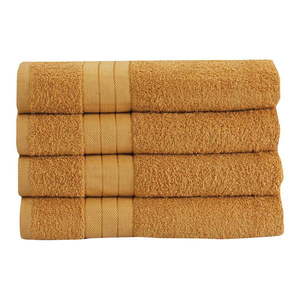Bavlnené uteráky v horčicovohnedej farbe v súprave 4 ks 50x100 cm – Good Morning vyobraziť