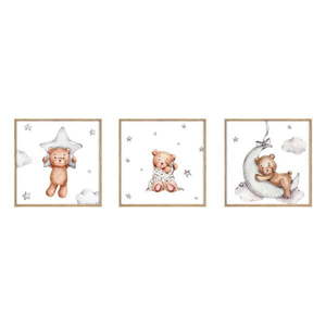 Detské obrázky v súprave 3 ks 20x20 cm Teddy Bear vyobraziť