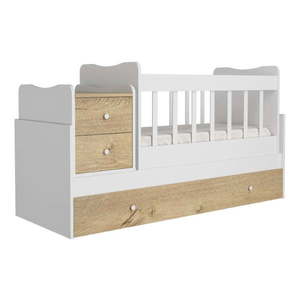 Biela/v prírodnej farbe postieľka s úložným priestorom 60x120 cm Sansa – Kalune Design vyobraziť