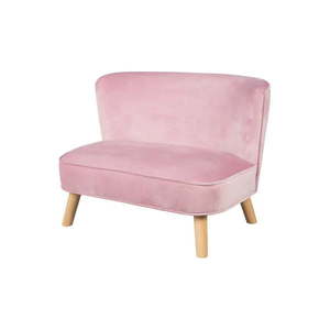 Svetloružová zamatová detská pohovka 70 cm Lil Sofa – Roba vyobraziť