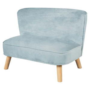 Svetlomodrá zamatová detská pohovka 70 cm Lil Sofa – Roba vyobraziť