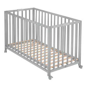 Sivá skladacia postieľka na kolieskach 60x120 cm Fold up – Roba vyobraziť