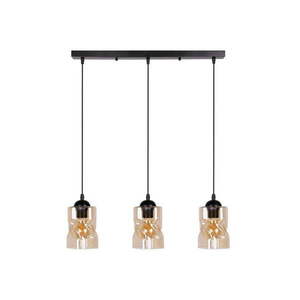 Čierne závesné svietidlo so skleneným tienidlom 10x62 cm Felis - Candellux Lighting vyobraziť