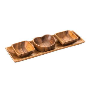 Servírovacie misky s táckou 4 ks Kora – Premier Housewares vyobraziť