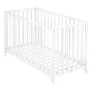 Biela skladacia postieľka na kolieskach 60x120 cm Fold up – Roba vyobraziť