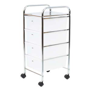 Plastový pojazdný regál v bielo-striebornej farbe 33x79 cm – Premier Housewares vyobraziť