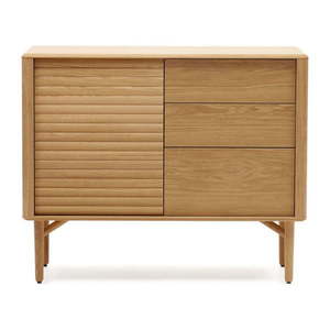 Nízka komoda v dekore duba v prírodnej farbe 105x86 cm Lenon – Kave Home vyobraziť