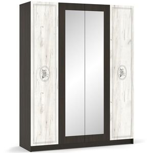 NABBI Amison W-4D štvordverová šatníková skriňa wenge / craft biely vyobraziť