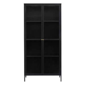Čierna kovová vitrína 90x190 cm Bronco - Unique Furniture vyobraziť
