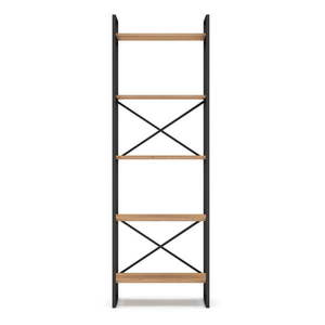 Čierny/prírodný regál v dekore duba 58x175 cm Dusan – Marckeric vyobraziť
