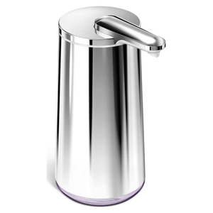 Automatický oceľový dávkovač mydla v striebornej farbe 266 ml - simplehuman vyobraziť
