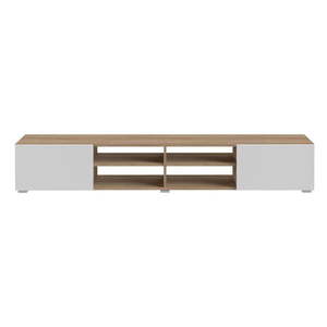 Biely TV stolík v dekore duba 185x31 cm Podium - TemaHome vyobraziť