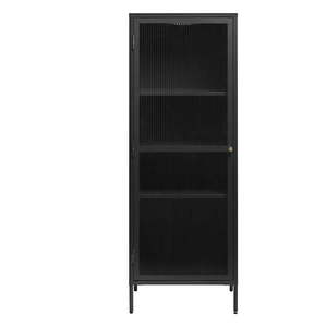 Čierna kovová vitrína 58x160 cm Bronco – Unique Furniture vyobraziť