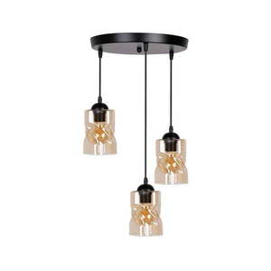 Čierne závesné svietidlo so skleneným tienidlom Felis - Candellux Lighting vyobraziť