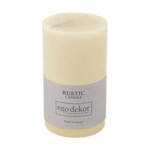 Smotanovobiela sviečka Rustic candles by Ego dekor Rust, doba horenia 38 h vyobraziť