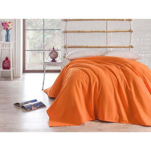 Oranžová bavlnená prikrývka na dvojlôžko 200x240 cm Orange - Mijolnir vyobraziť