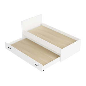 Biela detská posteľ s výsuvným lôžkom 90x190 cm Sofia – Kalune Design vyobraziť