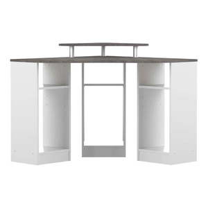 Biely pracovný stôl s doskou v dekore betónu 94x94 cm - TemaHome vyobraziť