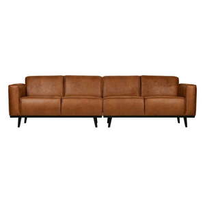 Koňakovohnedá pohovka z imitácie kože BePureHome Statement, 280 cm vyobraziť