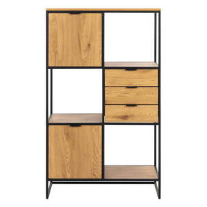 Čierna knižnica v dekore duba 85x141 cm Swindon - Actona vyobraziť