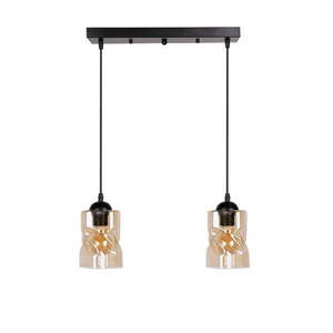 Čierne závesné svietidlo so skleneným tienidlom 10x44 cm Felis - Candellux Lighting vyobraziť