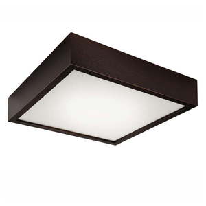 Tmavohnedé stropné svietidlo so skleneným tienidlom 37, 5x37, 5 cm Quadro – LAMKUR vyobraziť