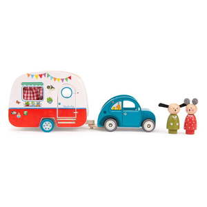 Drevené autíčko La Grande Famille Caravan – Moulin Roty vyobraziť