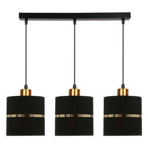 Čierne závesné svietidlo s textilným tienidlom ø 15 cm Assam – Candellux Lighting vyobraziť
