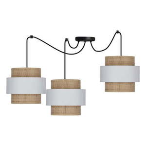 Závesné svietidlo s ratanovým tienidlom v bielo-prírodnej farbe ø 20 cm Rattan – Candellux Lighting vyobraziť