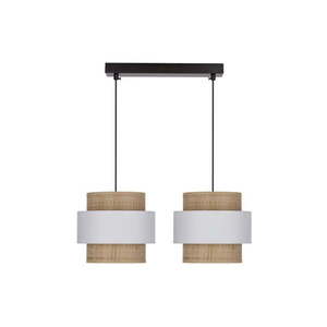 Závesné svietidlo s ratanovým tienidlom v bielo-prírodnej farbe ø 20 cm Rattan – Candellux Lighting vyobraziť