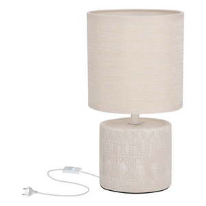 Béžová stolová lampa s textilným tienidlom (výška 26 cm) Dina – Candellux Lighting vyobraziť
