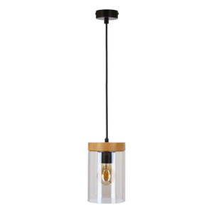 Závesné svietidlo so skleneným tienidlom v čierno-prírodnej farbe ø 12 cm Wels – Candellux Lighting vyobraziť
