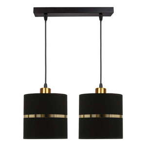 Čierne závesné svietidlo s textilným tienidlom ø 15 cm Assam – Candellux Lighting vyobraziť