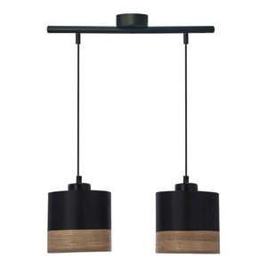 Čierne závesné svietidlo s textilným tienidlom ø 15 cm Porto – Candellux Lighting vyobraziť