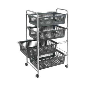 Tmavosivý/v striebornej farbe pojazdný regál 46x78 cm – Metaltex vyobraziť