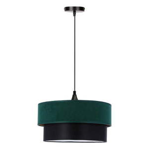 Závesné svietidlo v petrolejovej farbe/čierne s textilným tienidlom ø 35 cm Solanto – Candellux Lighting vyobraziť