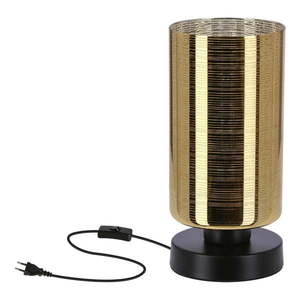 Stolová lampa so skleneným tienidlom v čierno-zlatej farbe (výška 25 cm) Cox – Candellux Lighting vyobraziť